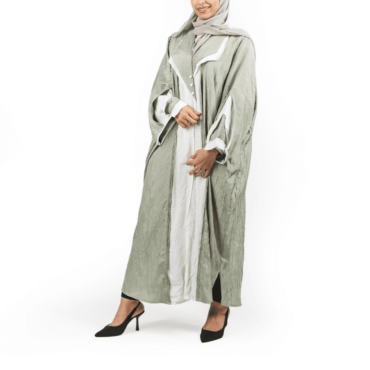 Masnouri Line Abaya Size 56 - Light Green 