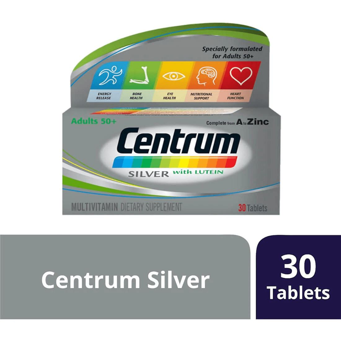 Centrum Silver With Lutein Complete A To Zinc 30 Tablets
