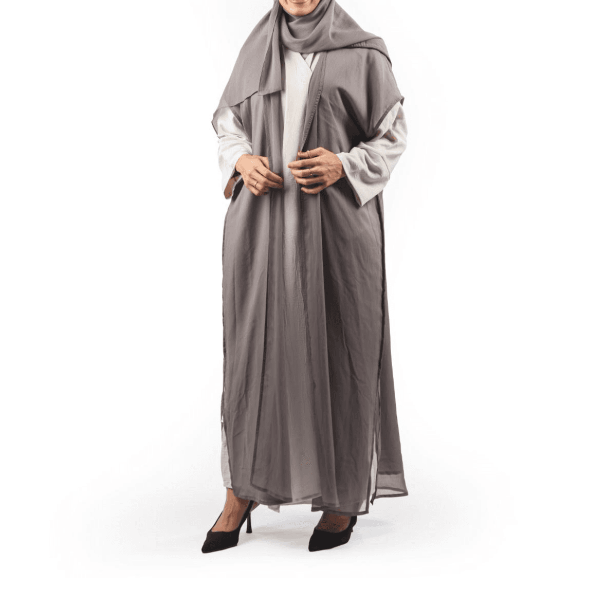Masnouri Line Abaya Size 56 - Grey 