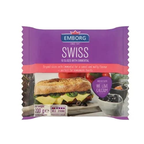 Emborg Emmental Swiss Cheese Slices 200 G