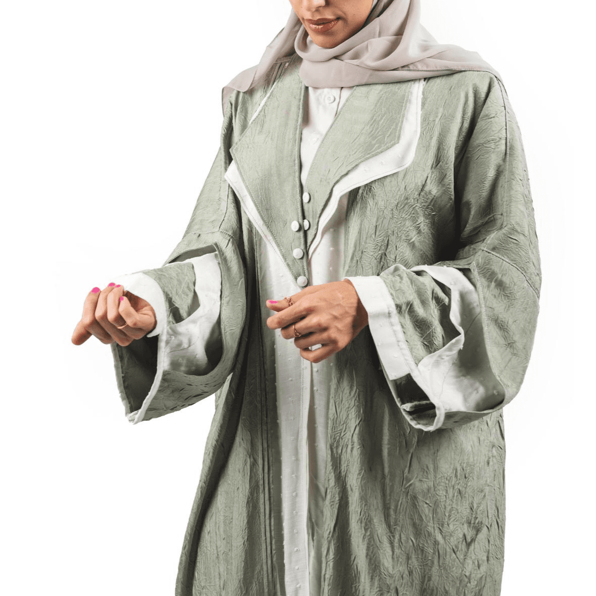 Masnouri Line Abaya Size 56 - Light Green 