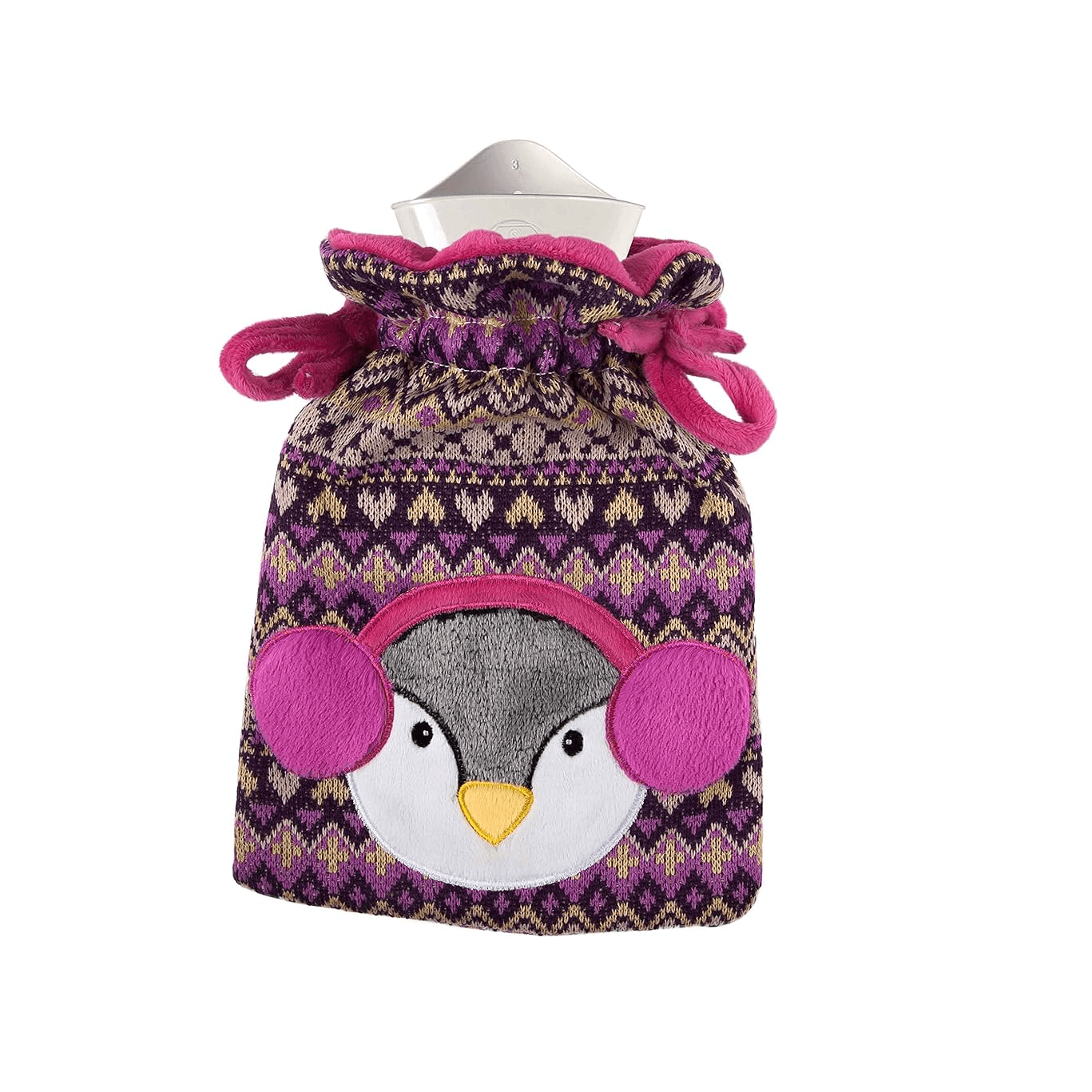 Sanger Children Hot Water Bottle With Cover Pengu Bag Pink Design 16516