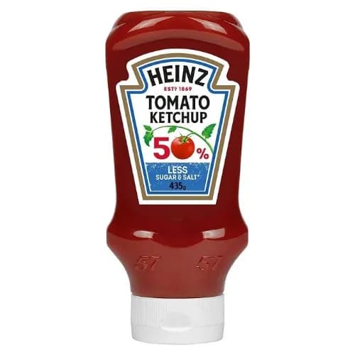 Heinz 50% Less Sugar & Salt Tomato Ketchup, 435G