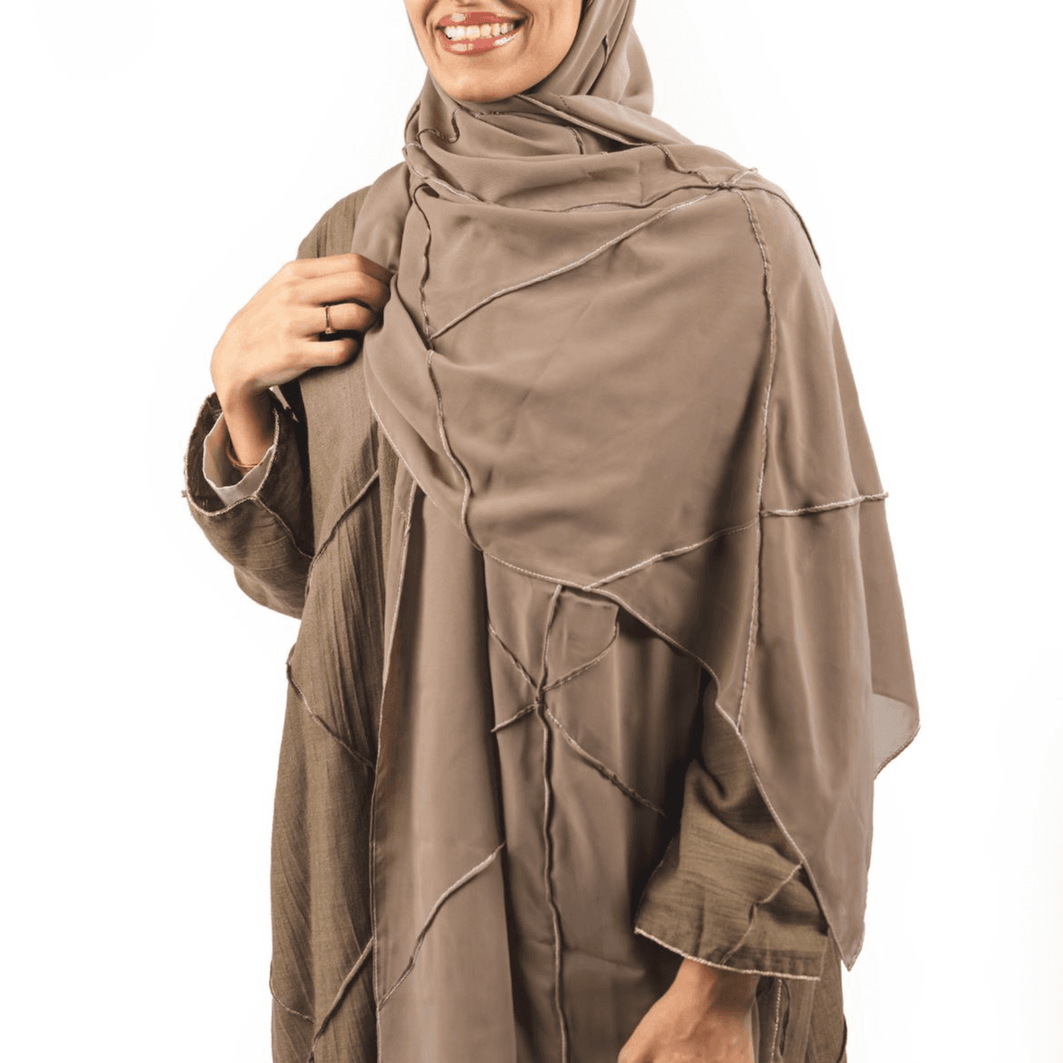 Masnouri Line Abaya (Size 56 ) Olive Color