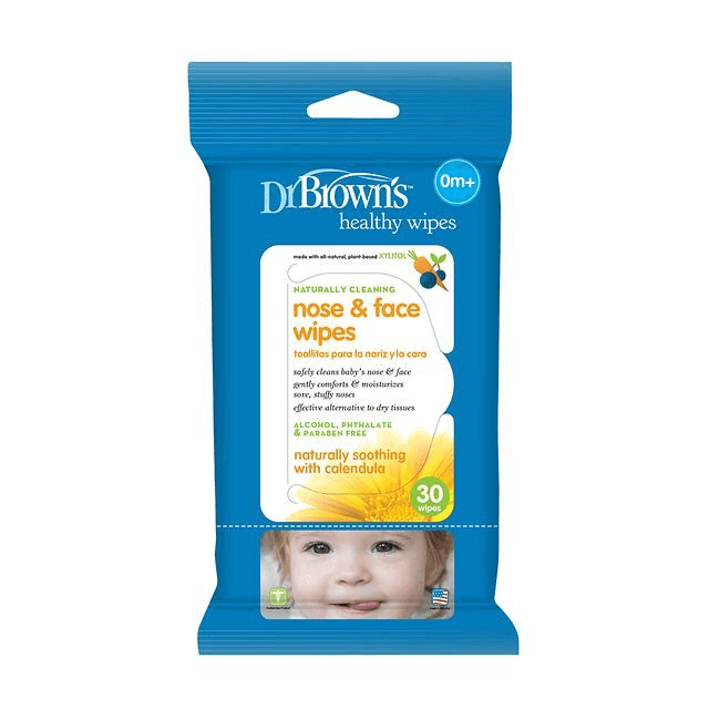 Dr.Browns Nose & Face Wipes 30 Pack
