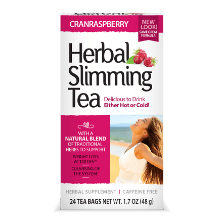 21St Century Vitamins Herbal Slimming Tea - Cranraspberry 24Bags