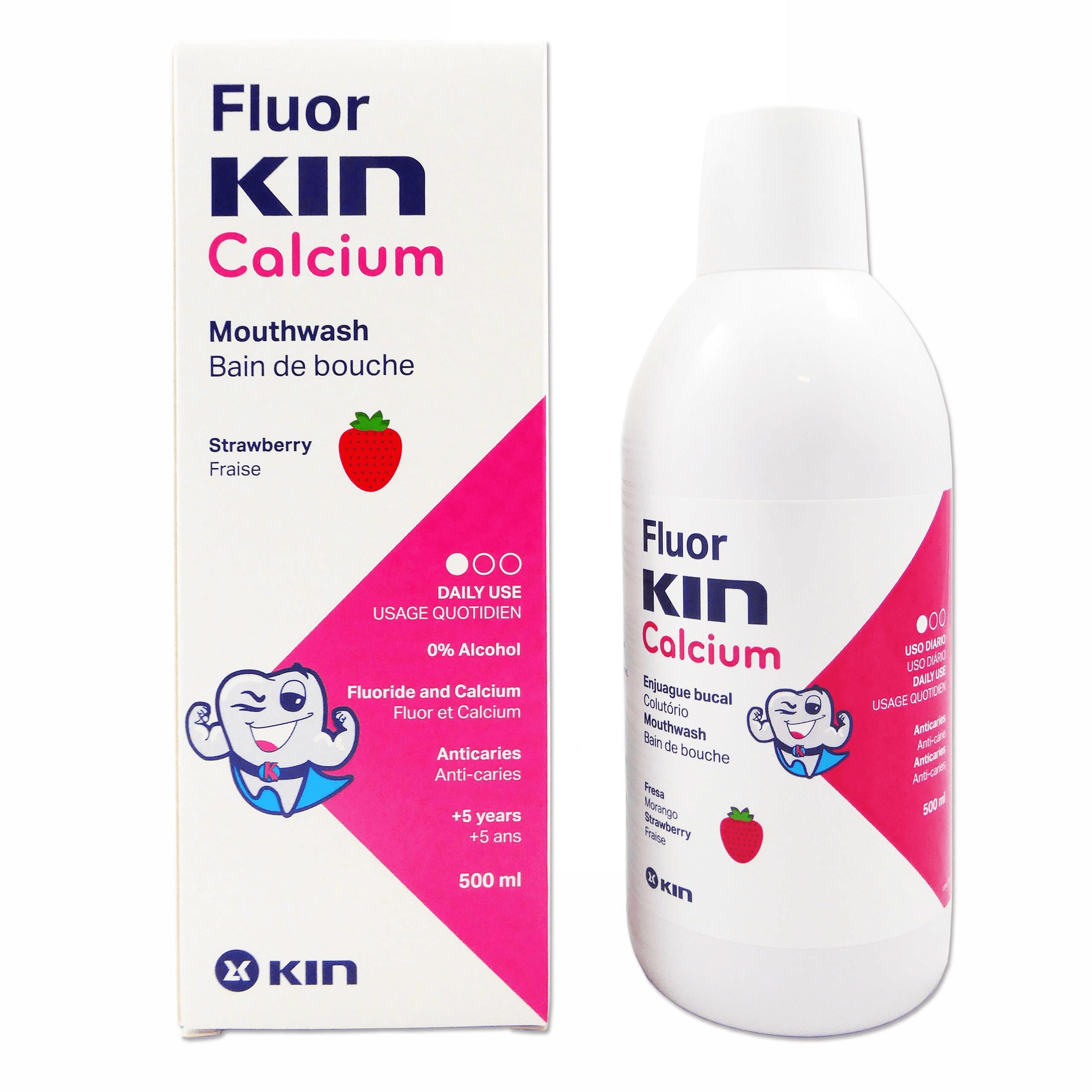 Fluor Kin Strawberry Children Mouthwash 500Ml