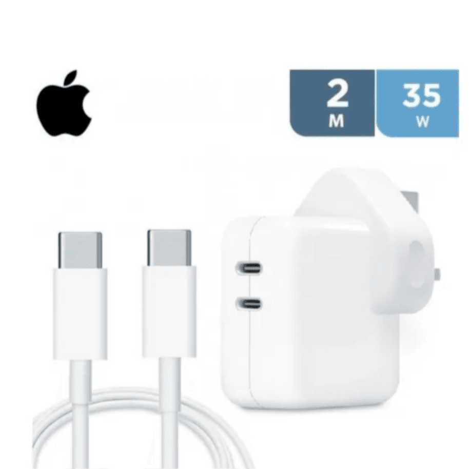 Dual USB-C Port 35W Power Adapter with iPhone C To C Cable For iPhone 2m