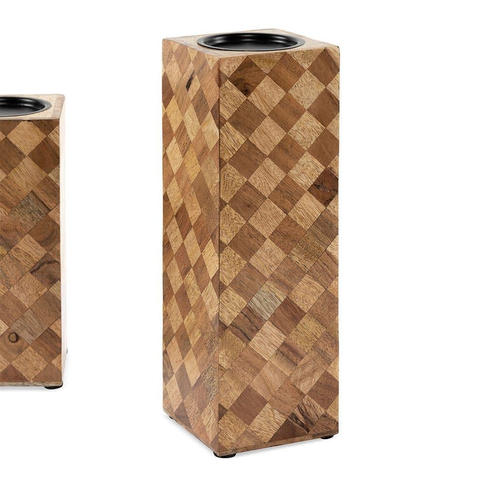 Major Pillar Candle Holder, Brown - 10X31 Cm