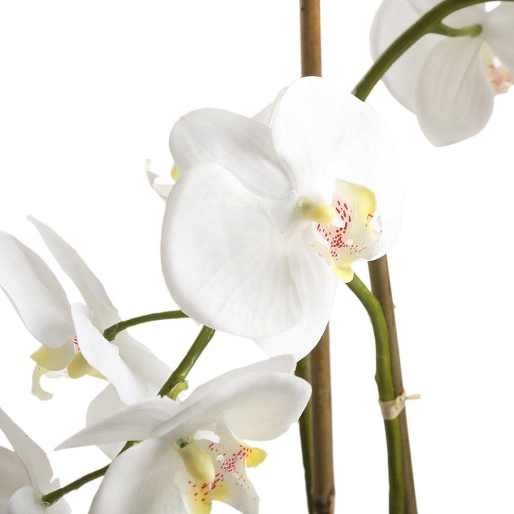 Artificial Orchid In Golden Pot, White - 54 Cm