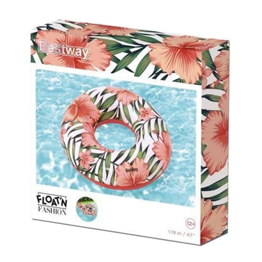 Bestway Tropical Palms Swim Ring (1.19 X 1.19 M, Styles May Vary))