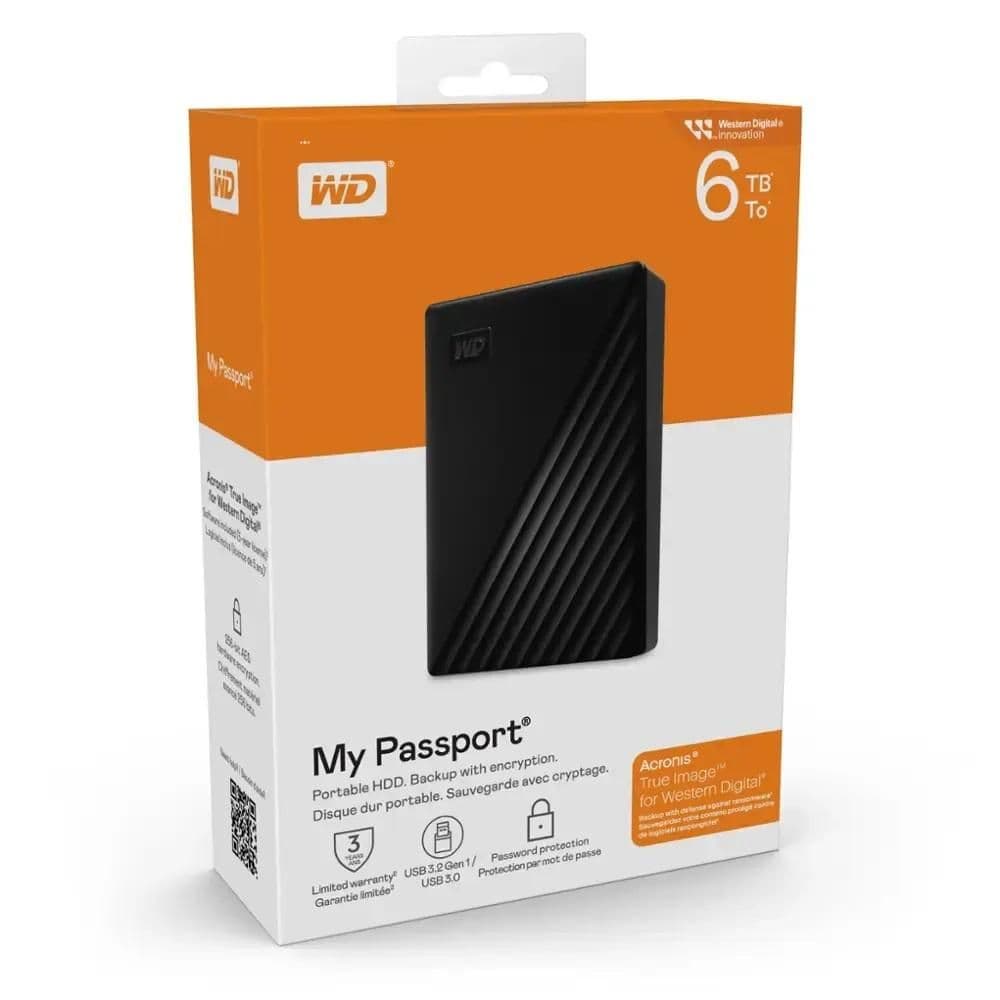 قرص تخزين خارجي WD - My Passport سعة 6 تيرابايت USB 3.0 محمول No.16333