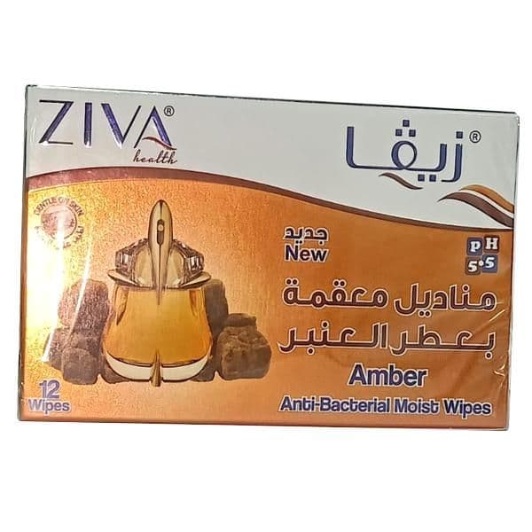 Ziva Amber Anti-Bacterial Moist 12 Wipes No.12715