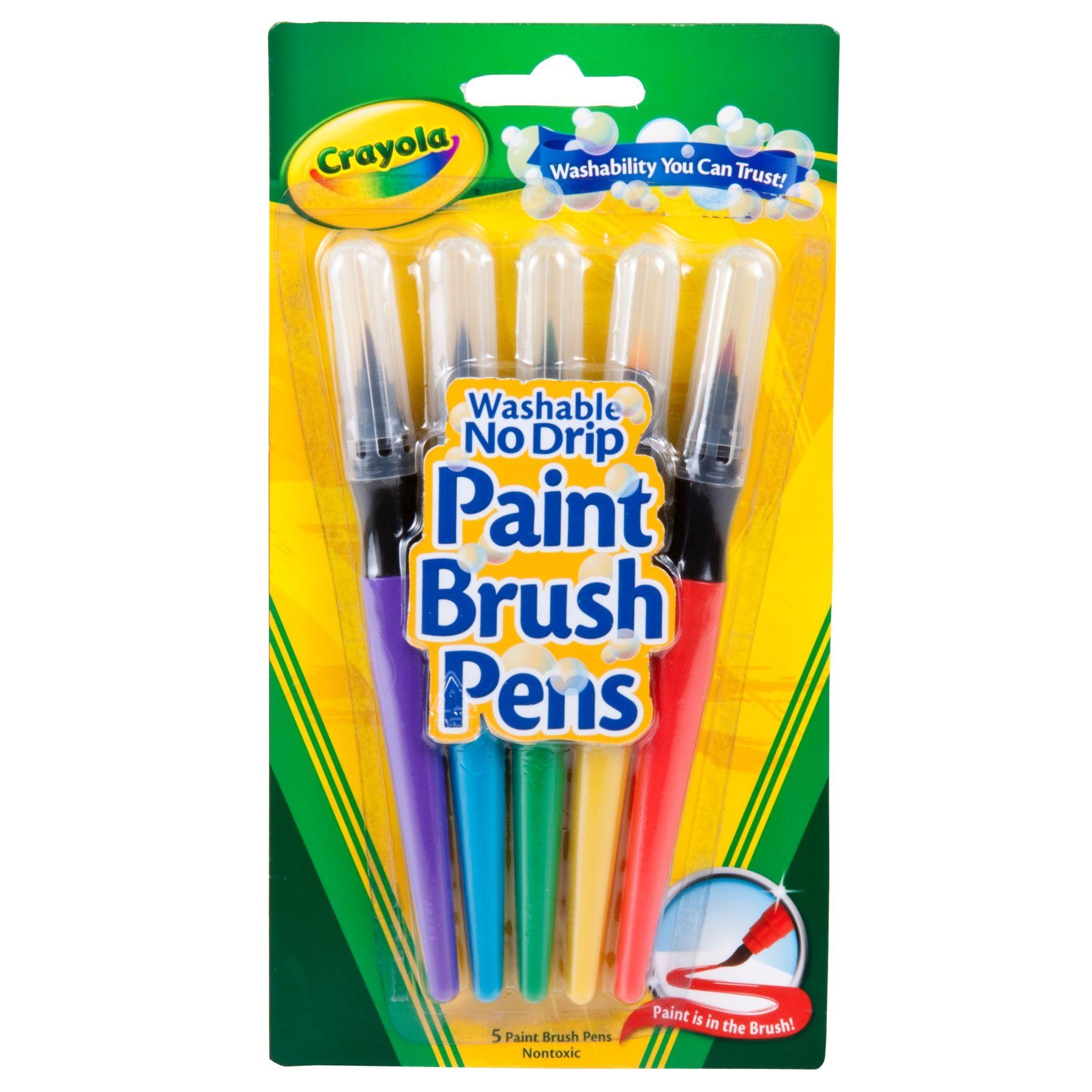 Crayola Washable Paint Brush Pens (Set Of 5, Classic)