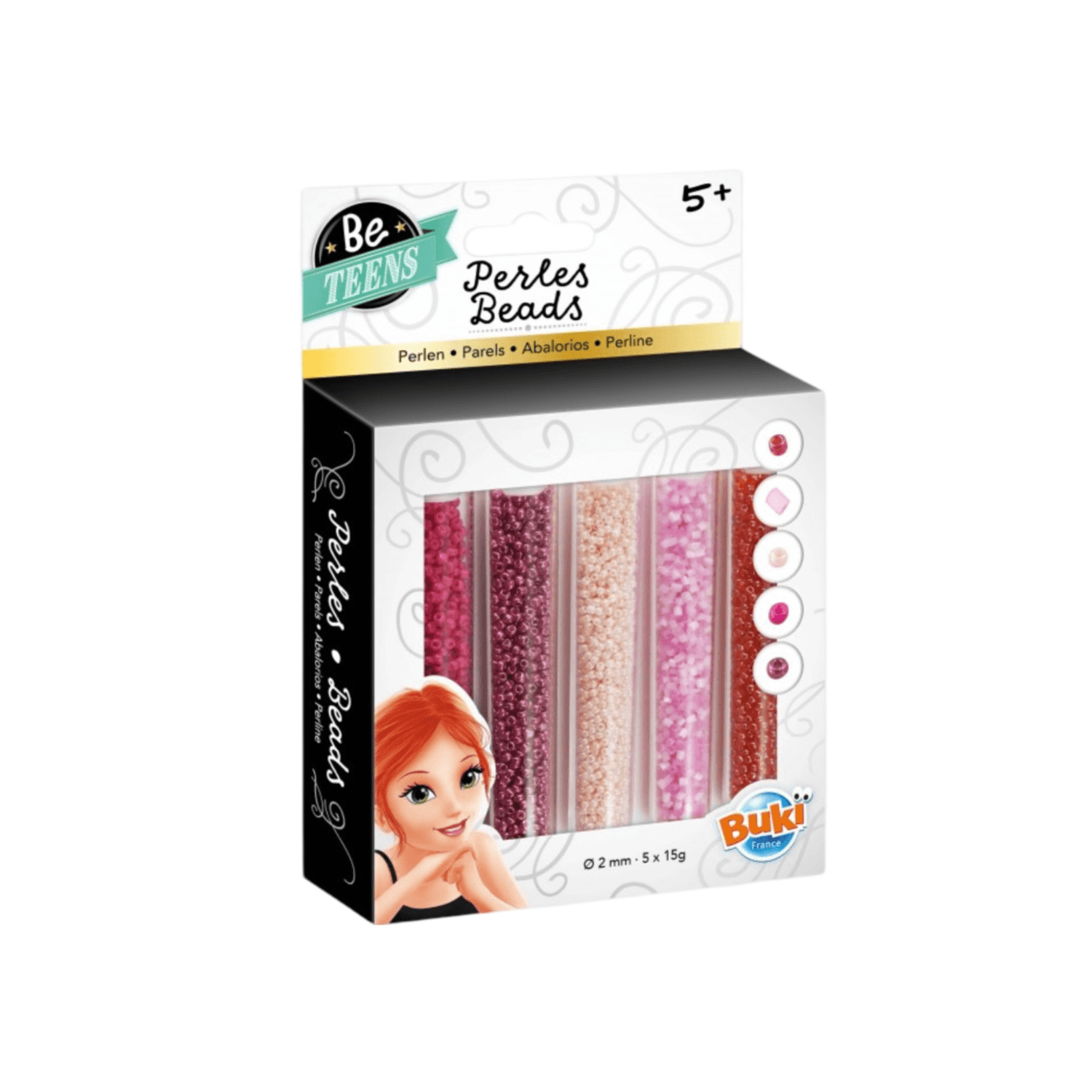 Buki Bead Tubes Pink