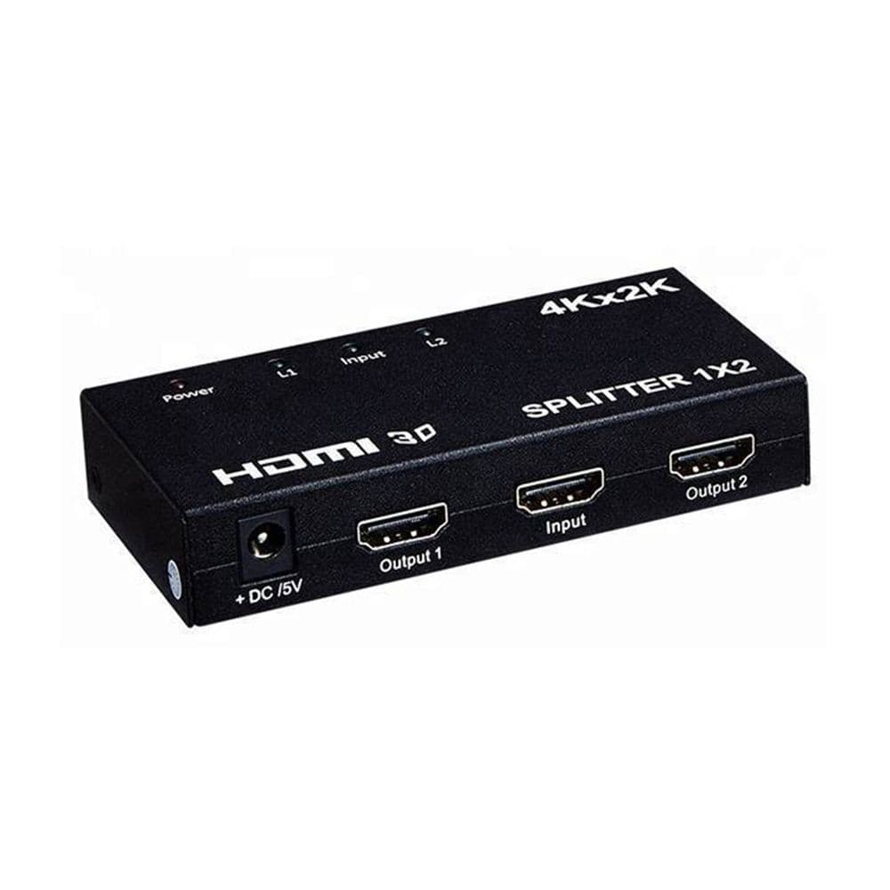موزع Hdmi مع كابل Hdmi عالي الدقة، 1 مدخل و2 مخرج