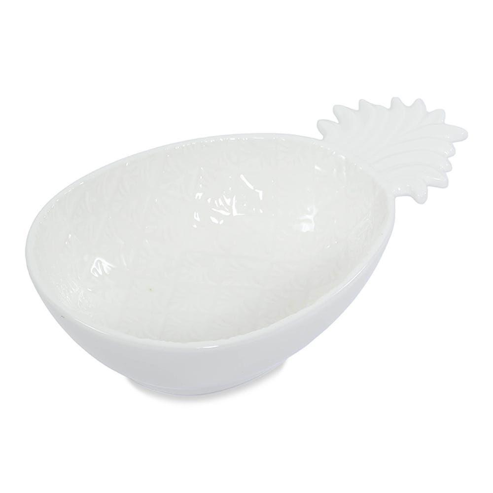 Madagascar Pineapple Shape Bowl, White - 22.5X14.5 Cm