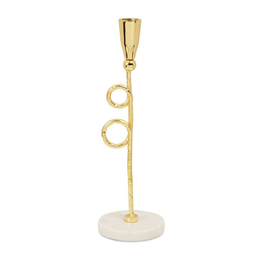 Lure Taper Candle Holder, Gold - 5X33 Cm