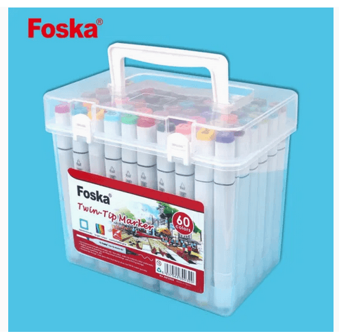 Foska, 60 Colors Ink Twin-Tip Art Drawing Marker