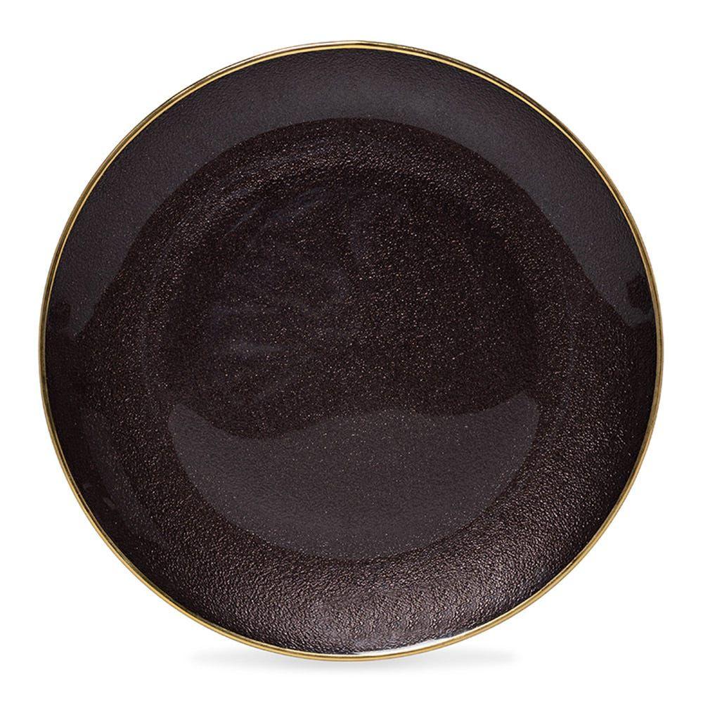 Tia Dinner Plate, Brown & Gold - 27.5 Cm