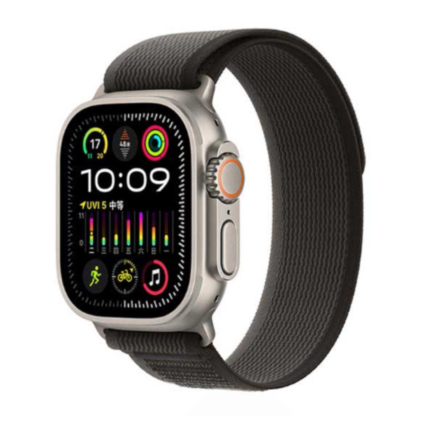 Gs Trail Loop Nylon Fabric Strap For Apple Watch 38/40/41- Black And Grey