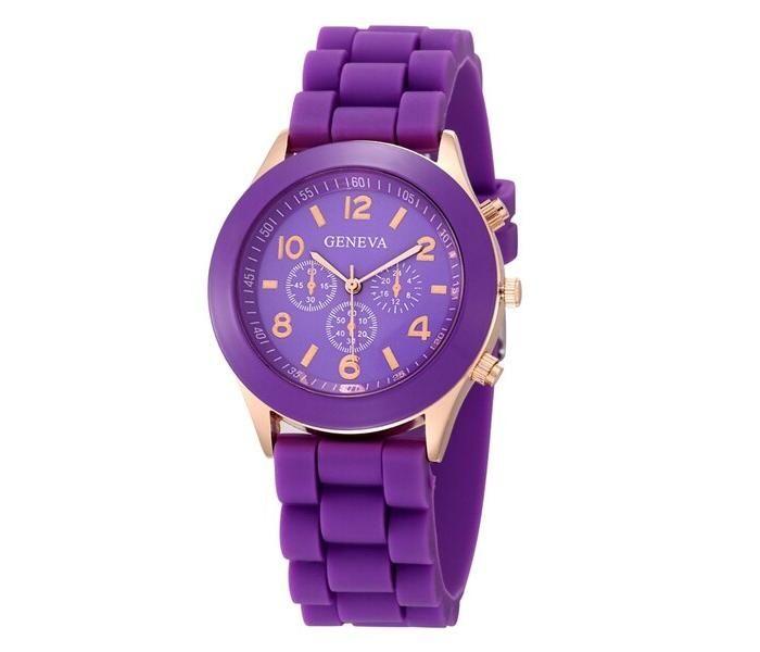 Geneva Silicone Band Woman Watch - Blue