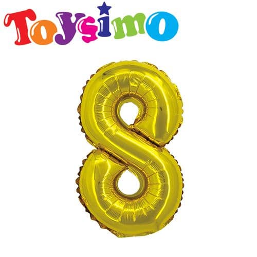 40-Inch Gold Color Number 8 Balloon