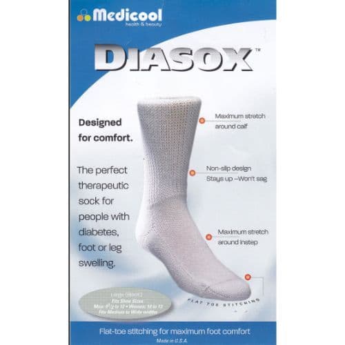 Medicool Diasox Size X Large White Crew Stocking  1 PC