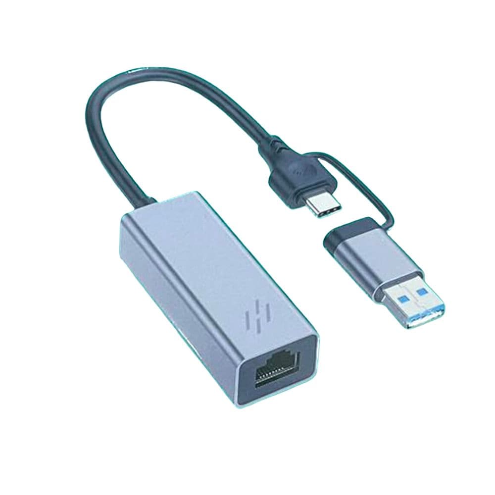 Heatz 2 In 1 Usb, Type-C Ethernet Rj45 Adapter Zt56