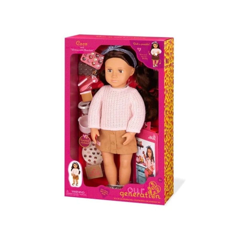 Our Generation Deluxe Chocolate Doll With Book, Coco