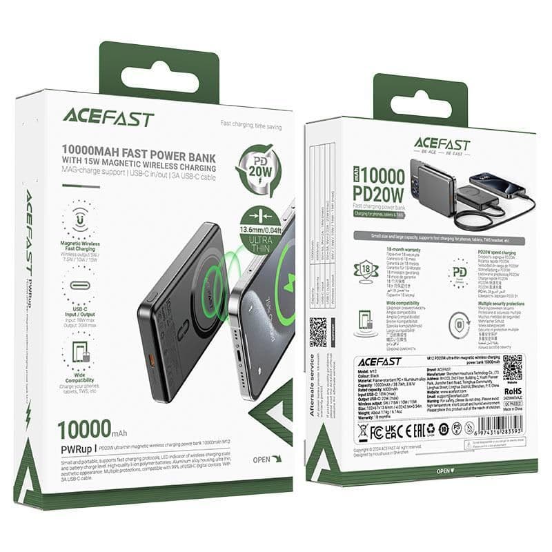 Acefast 
Pd 20W Ultrathin Magnetic Wireless Charging Powerbank 10000Mah