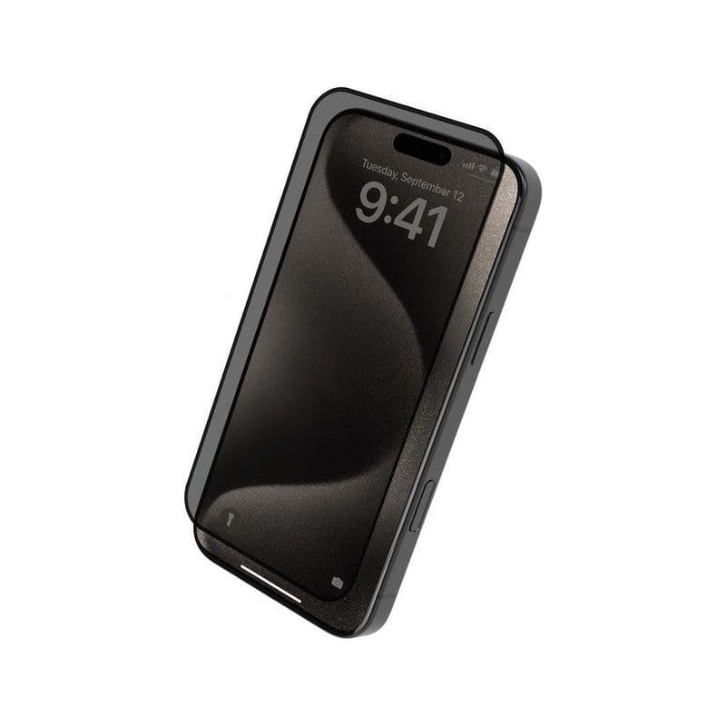Levelo 3D Resin Glue High Silicone Aluminum Glass Privacy Screen Protector-Iphone 16 Plus- Privacy