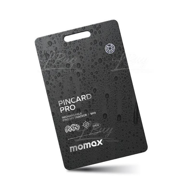 Momax Pincard Pro Apple Find My Certified Tracker Support Wireless Charging (Color: Black)