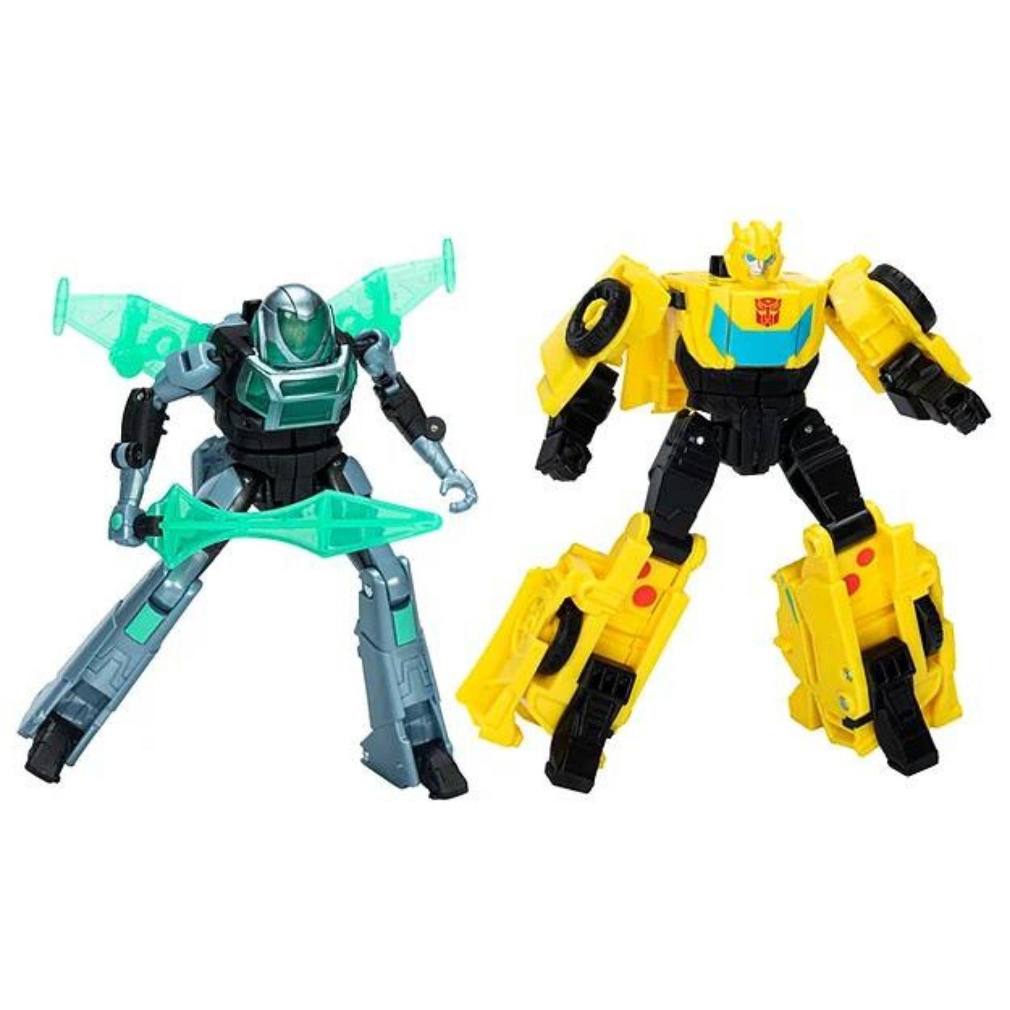 Transformers Earthspark Cyber-Combiner Bumblebee And Mo Malto Robot Action Figures (12.5 Cm)