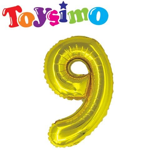 40-Inch Gold Color Number 9 Balloon