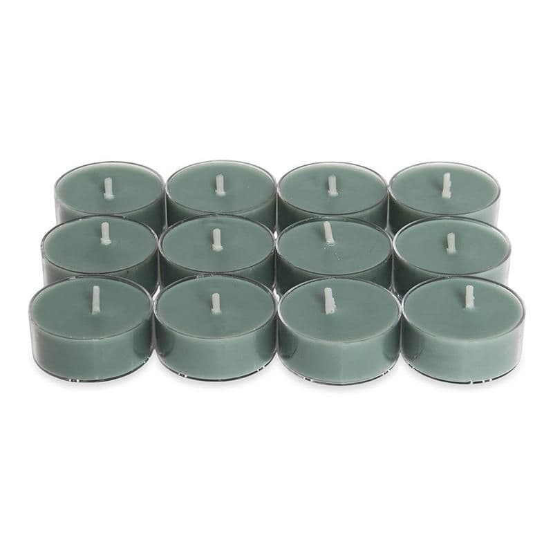 Basic 12-Piece Tea Orchid Tealight Candle Set, Green
