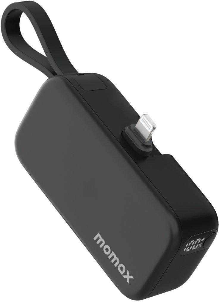 Momax 1-Power Mini 5000Mah 3In1 Power Bank With Lightning Plug (Color: Black)