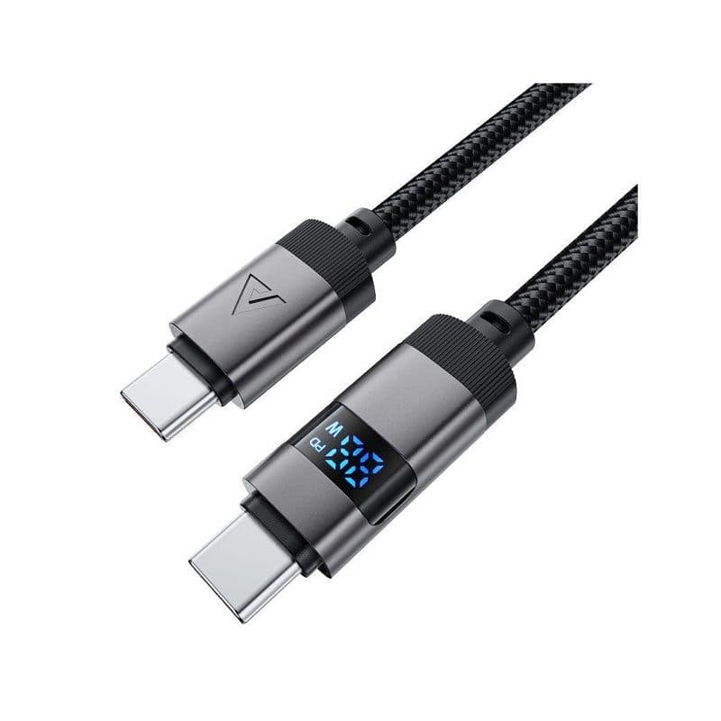 Acefast C15-03 Usb-C To Usb-C Zinc Alloy Digital Display Braided Charging Data Cable
