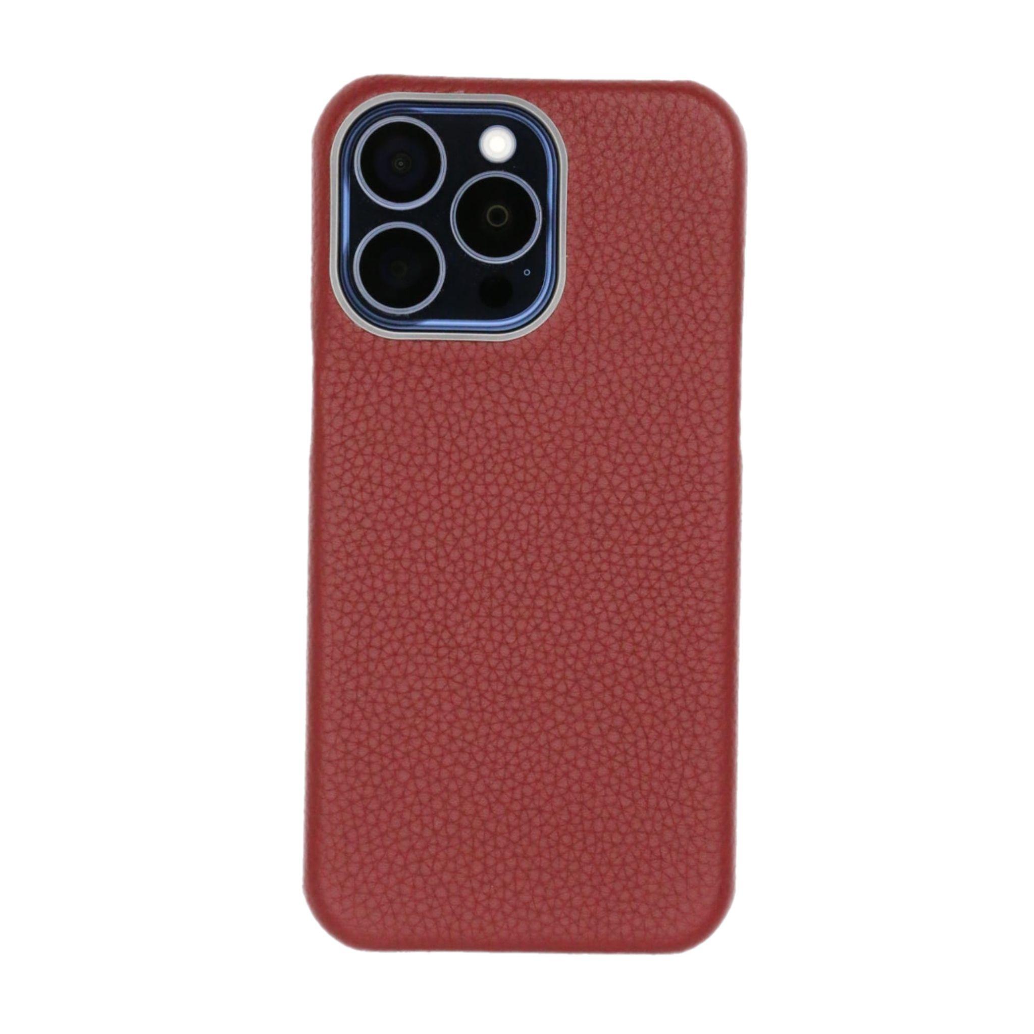 Gs Burgundy Cover Genuine Togo Leather With Magsafe- Iphone 14 Pro