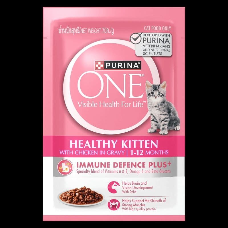 Purina One Healthy Kitten With Chicken In Gravy, 1-12 Months, 70G