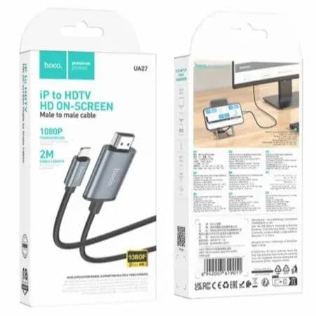 iPhone To Hdtv Hd 080P On-Screen Male To Male Cable 1 2.0 Mtr - Hoco Ua27