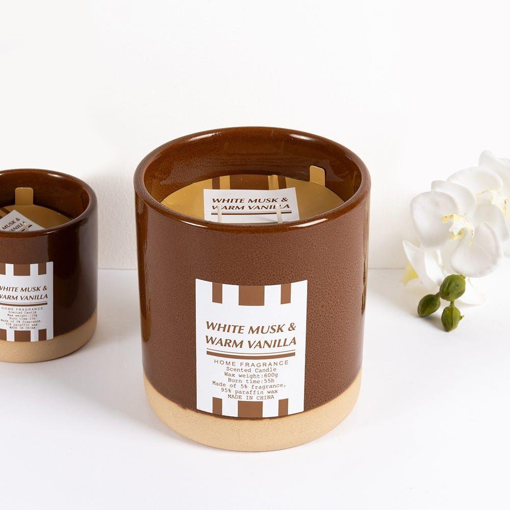 Norman White Musk & Warm Vanilla Jar Candle, Brown - 600 Gm