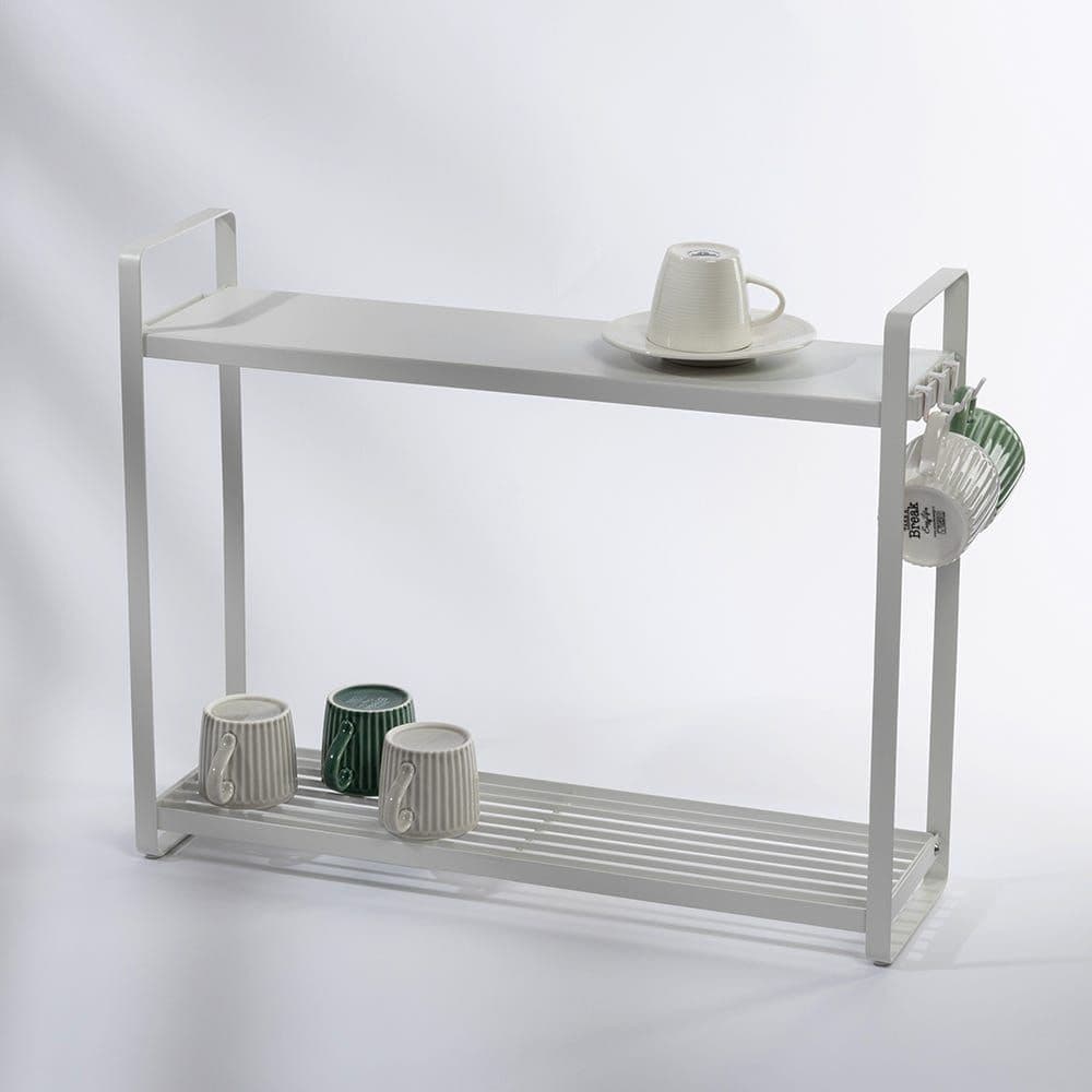 Mirage 2-Tier Kitchen Rack, White - 51X40 Cm