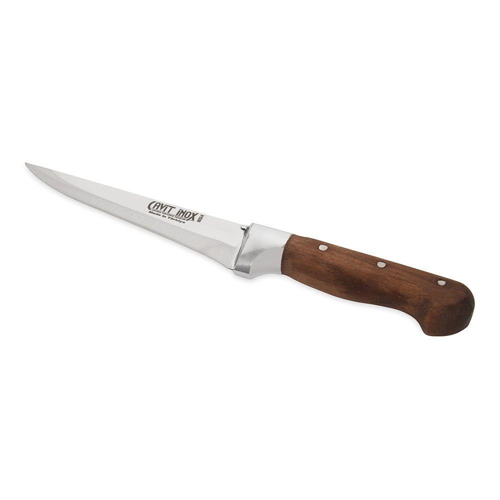 Melt Wooden Handle Knife, Silver & Brown