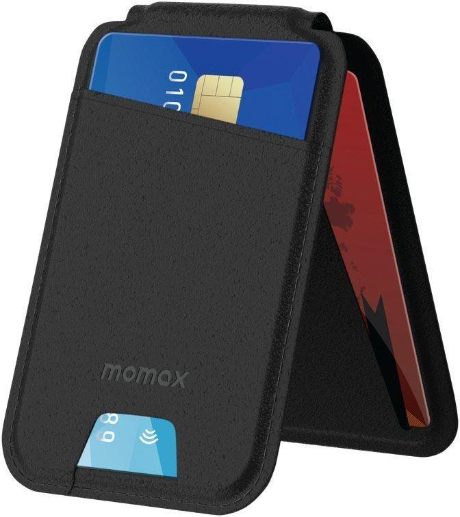 Momax 1-Wallet Magnetic Card Holder With Stand Black