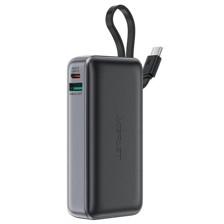 Acefast M7-10000 Pd30W Power Bank With Cable Black