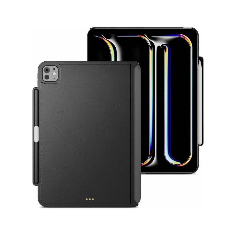 Mageasy Coverbuddy Case For Ipad Air 13 Inch 2024 / Support Apple Keyboard / Black Leather