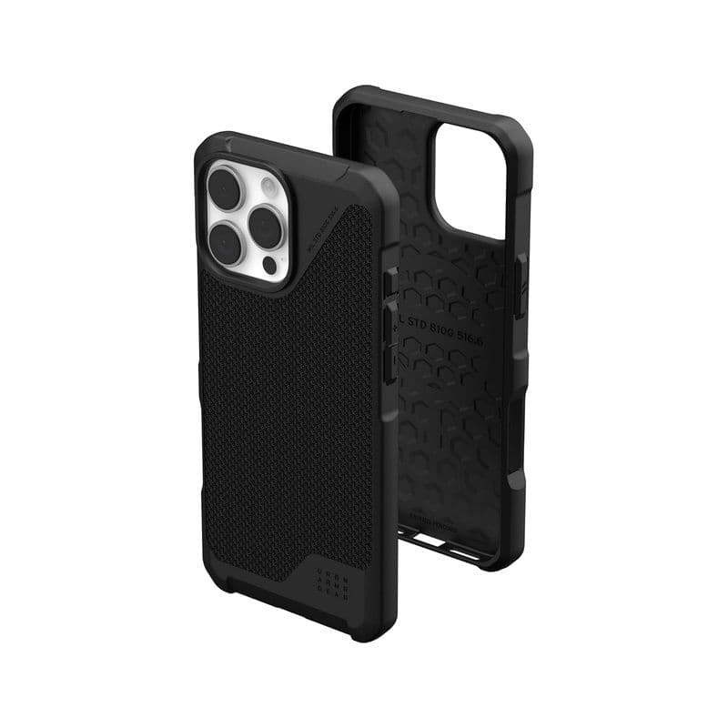 Uag Metropolis Lt Magsafe For Iphone 16 Pro Max Kevlar Black,8 Ft/5.4 Meters Drop Protection,Sculp
