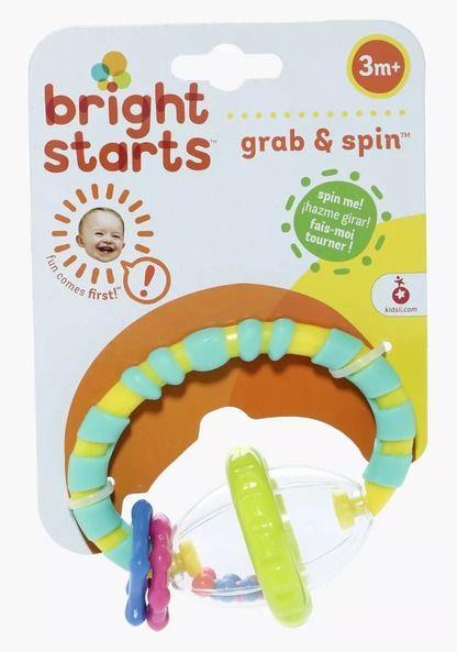 Bright Starts Grab & Spin Rattle And Teether Toy