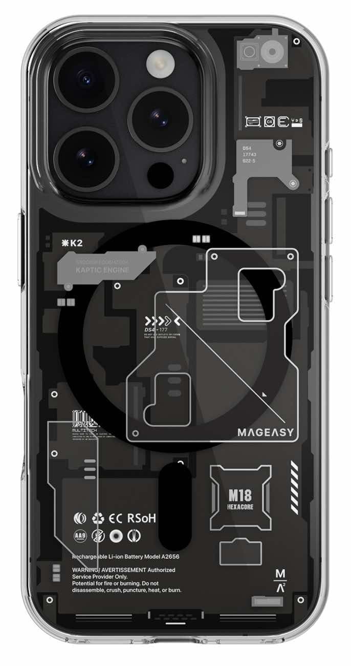 كفر X Ray لايفون 16 برو من MagEasy / يدعم MagSafe / ضد الطيحات / لون Ash